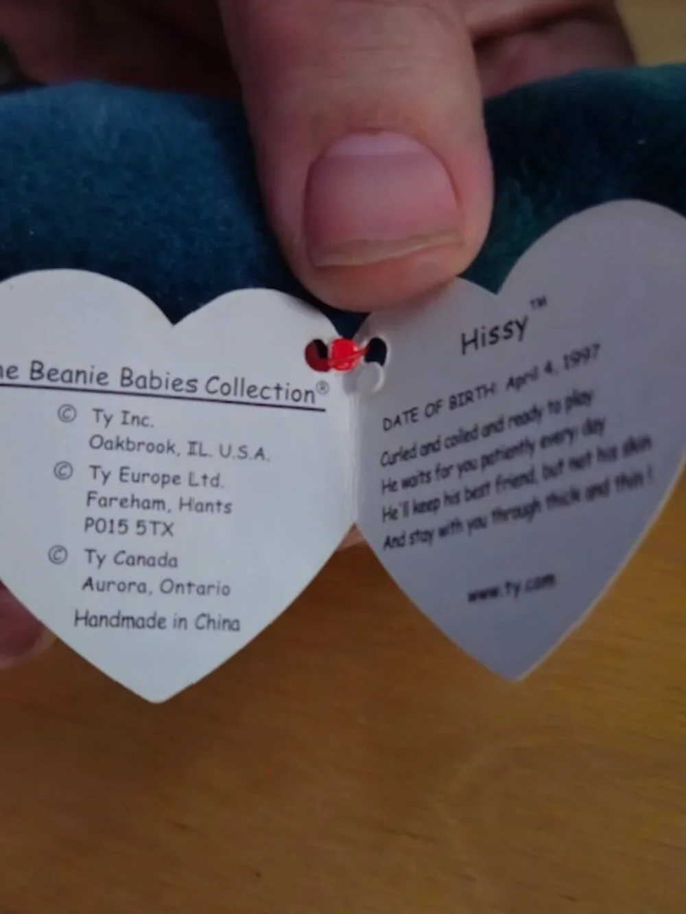 Ty Beanie Baby Hissy Tags Attatched